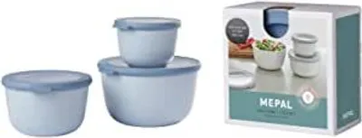 Immagine prodotto di Mepal, set da 2 pezzi Cirqula rotondo, 3 pezzi (500+1000+2000) - blu nordico 106231015700