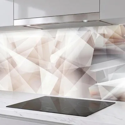 Produktbild von Küchenrückwand Bergkristalle 60x400 cm – monolithische ABS-Platte mit Direktdruck, Spritzschutz Küche & Bad, Fliesenspiegel