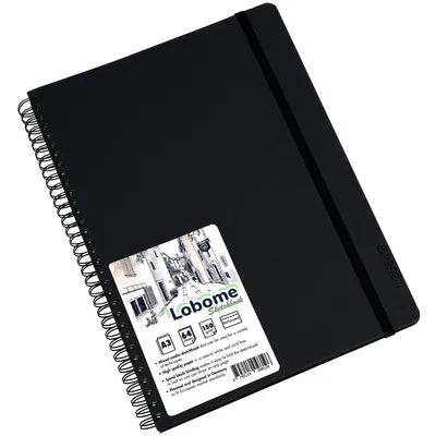 Produktbild von Lobome Skizzenbuch A3 | 64 Blatt Mixed Media Sketchbook | Zeichenbuch mit 150gsm Weißem Papier und Spiralbindung