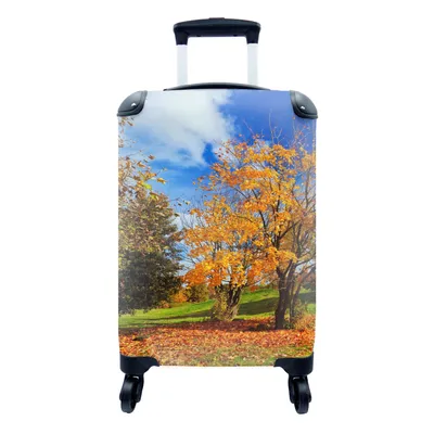 Produktbild von MuchoWow® Koffer Handgepäck Trolley Rollkoffer Kleine Reisekoffer mit 4 Rollen - Baum - Blätter - Herbst - Jahreszeiten - Cabin Size < 55x40x23 cm & 55x40x20 cm - Fotokoffer - Kabinenkoffer - Boardgepäck - Reise-Box - Reisekoffer - Reisegepäck - Koffer mit Bild - Trolley für Kinder