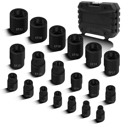 Außen-Torx-Plus-Steckschlüsselsatz, 19-teilig, 1/2, 3/8, 1/4 Zoll