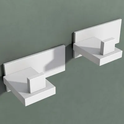 Produktbild von Mai & Mai Kleiderhaken 2 Stück Wandgarderobe Wandhaken aus Edelstahl Garderobenleiste Garderobenhaken 8cm Matt weiß Stalo-06