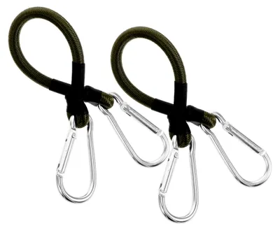 Produktbild von Elastisches Bungee-Seil mit Karabinerhaken, 30 cm, 8 mm, 2 Stück, Gummiseil aus Aluminiumlegierung für Camping und Ladungssicherung