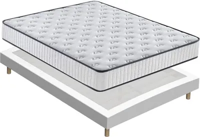 Produktbild von TEENO Schaumstoffmatratze+ Boxspringbett mit 4 Füße und 26 Latten (160x200cm, 22)