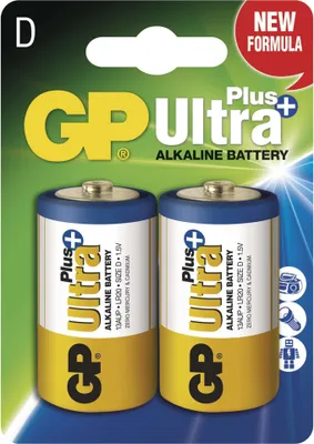 Alkalická baterie GP Ultra Plus D (LR20), 2 ks