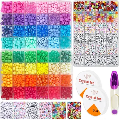 Kandi-Kralen-Set, 2300 Teile, Buchstabenperlen, DIY-Armbänder