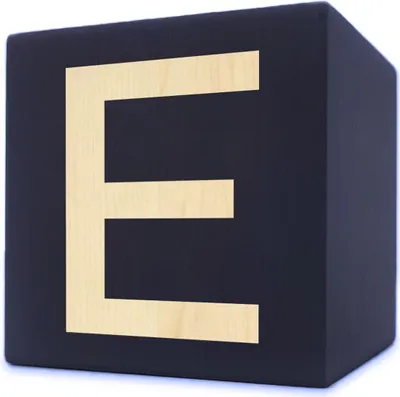 Immagine prodotto di Cubo di legno per lettere, 5 x 5 cm, nero, lettera E