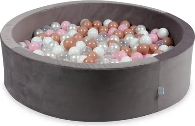 Image de Bain de boule 400 pièces 110x30 Velours violet : transparent, blanc, perle, rose clair, or rose