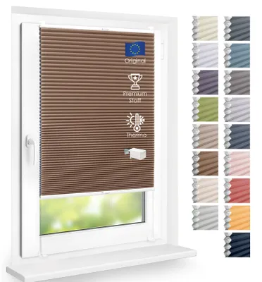Produktbild von Thermo Wabenplissee Hitzeschutz, ohne Bohren, Mocca, 65x210