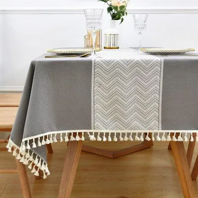 Obrázok produktu pre Odolná bavlnená obrusová plachta – sivá – 135 x 250 cm