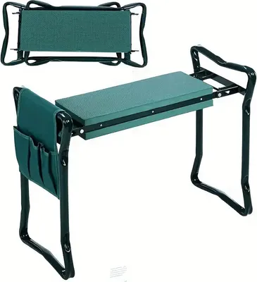 Obrázok produktu pre Lavica na kľačanie pre záhradníkov, záhradný vankúš na kolená, skladacia záhradná stolička do 170 kg, 2 v 1 Eva penový vankúš - KNEEBENCH