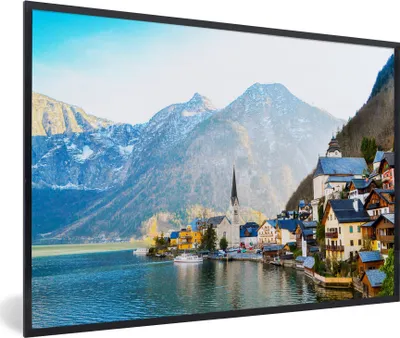 Produktbild von MuchoWow® MuchoWow® Gerahmtes Poster Hallstatt in Österreich 30x20 cm - Poster mit zchwarzem Bilderrahmen - Kunstdruck - Bild-Poster