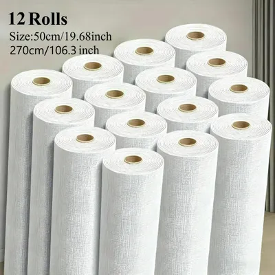 Produktbild von 12 Stück selbstklebende Tapete, 3D Fliesen Ziegel Wand Aufkleber,wasserdichte und feuchtigkeitsdicht , Schlafzimmer/Wohnzi Dekoration Wallpaper, Weiß.