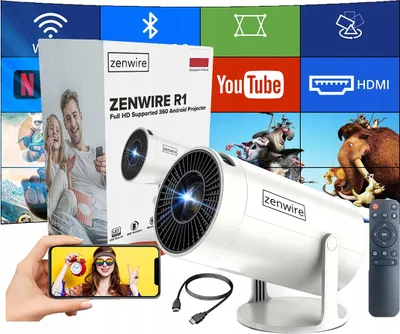 Produktbild von Tragbarer Mini Projektor Android 12 Full Hd 4K Wifi6 Bluetooth Projektor 360