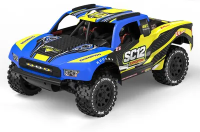Produktbild von ZD Racing SC12 RTR 1:12 RC Auto 4WD, 75 km/h, 3S Brushless, Aluminium-Chassis, LED-Licht, Öldruckstoßdämpfer, Short Course Truck, Gelb