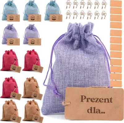 Produktbild von Stoffbeutel 12x 18x13cm Jutebeutel Säckchen mit Kordelzug 190g/m2 Geschenkbeutel