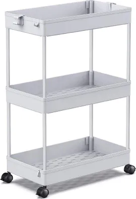 Image de Chariot de service réglable 40 x 22 x 61 cm, gris