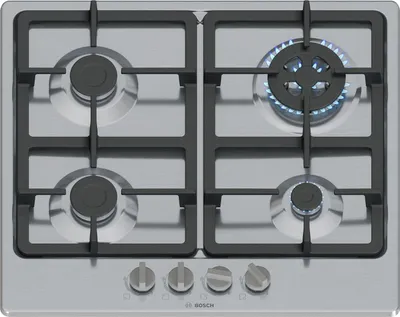 Immagine prodotto di Bosch Serie 4 PGH6B5K90 hob Stainless steel Built-in 58 cm Gas 4 zone(s)