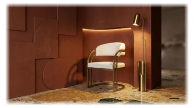 Productafbeelding van Eetstoel met gouden accenten, modern design
