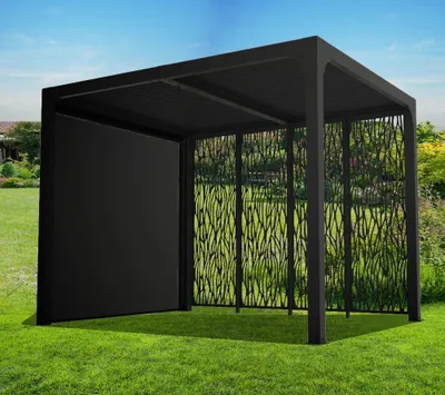 Image de Pergola bioclimatique 7.20m² gris anthracite - Habrita - PER24R30MBI -