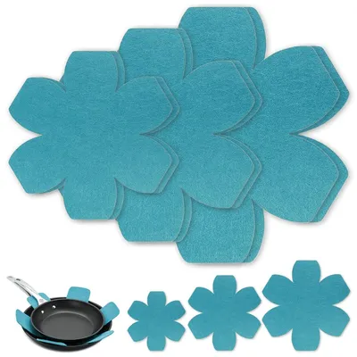 Filz-Trennlagen für Töpfe, 6 Stück, 3 Größen, blau