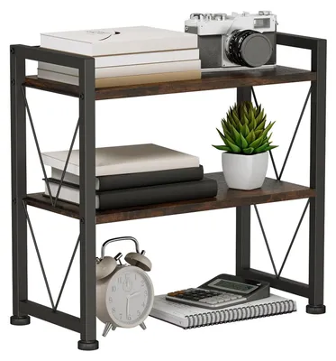Productafbeelding van Houten Bureau Organizer, Mini Boekenkast met Open Lades