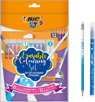 Image de BIC Kids Marqueurs magiques et crayons de couleur, 24pcs.