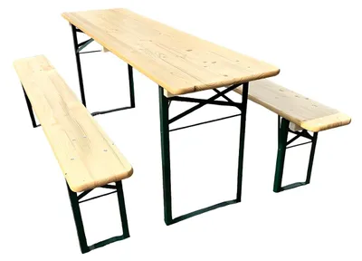 Obrázok produktu pre Pivný set BAVORD PREMIUM 220x50 cm – stôl + 2 lavice, masív borovica 30 mm, rám 30x30x3 mm