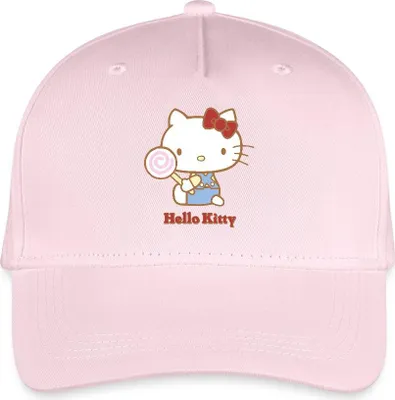 Produktbild von Spreadshirt Hello Kitty Mit Lollipop Kinder Bio Basecap, One size, Hellrosa