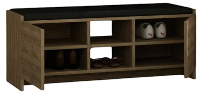Produktbild von Schuhschrank Dbarrec, Schuhregal, Mehrzweck-Eingangsgarderobe, Möbel für Schuhe, 110x37h43 cm, Eiche