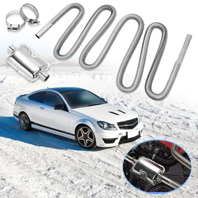 Immagine prodotto di Tubo di scarico Clanmacy 300 cm Tubo di scarico per tubi di scarico diesel - Tubo flessibile in metallo con 2 fascette, ideale per riscaldamento ausiliario e generatori di energia elettrica