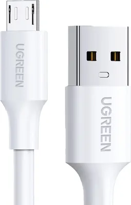 Produktbild von UGREEN Micro USB auf USB-A Kabel 1m Weiß KP35181