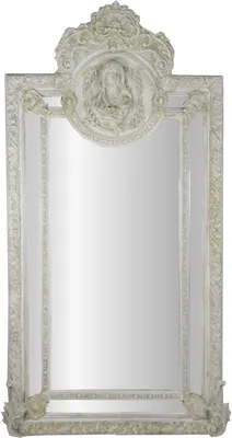Produktbild von Herrschaftlicher Casa Padrino Barock Spiegel Antik Stil Grau-Weiss Maria Motiv - Barock Möbel Antik Stil