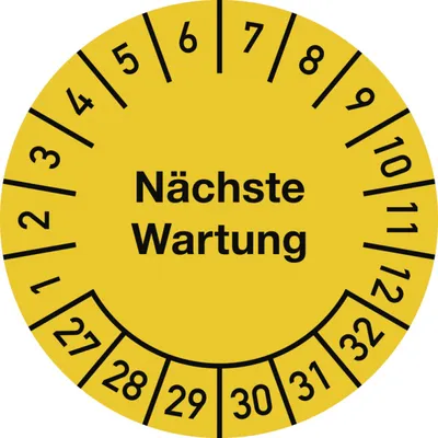 Produktbild von Dreifke® Prüfplakette Nächste Wartung 2027-2032, Dokumentenfolie, Ø 25 mm, 10...