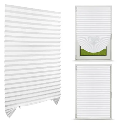 Plisségardine ohne Bohren, 50% Verdunkelung, weiß, 60x150 cm