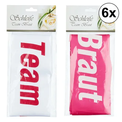 Produktbild von 6er Set JGA Schärpe Team Braut 160x9cm