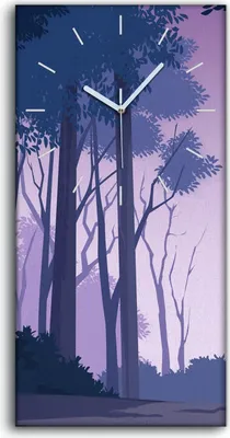 Produktbild von Wanduhr Uhr Wandbild Leinwand Geräuschlos 30x60 Malerei Wald Bäume Büsche Kunst - weiße Hände