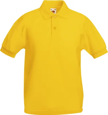 Productafbeelding van Fruit of the Loom - Kinderpolo met korte mouwen, model BC389 (maat 164 (14-15 jaar)), kleur: zonnebloem