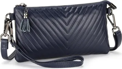 Immagine prodotto di INF Borsa da donna con fibbia in vera pelle, borsa a tracolla compatta Blu