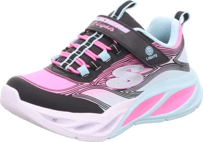 Produktbild von Skechers Kinder-Mädchen-Sneaker-Slipper-Klettschuh S-LIGHTS COSMIC GLOW Schwarz-Weiß-Pink-Mehrfarbig, Farbe:schwarz, EU Größe:28