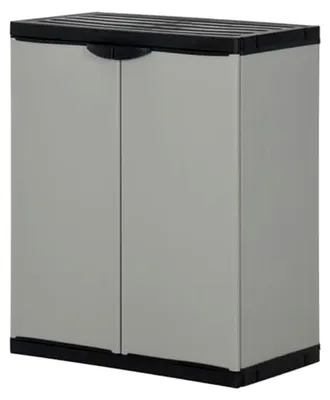 Produktbild von Mülltonnenbox in Grau und Schwarz 68x40x85 cm mit Müllsackhaltern