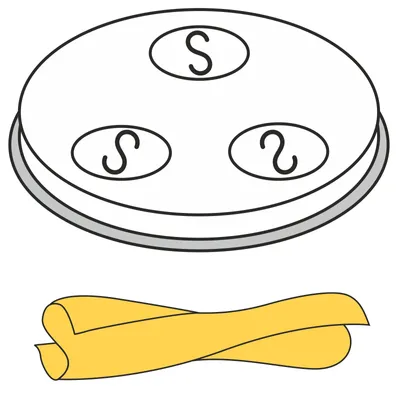 Productafbeelding van Zeef voor het maken van caserecce pasta, geschikt voor thuisgebruik, met 5 gaten van 9x5 mm, model MPF2.5/4 - Hendi 229378