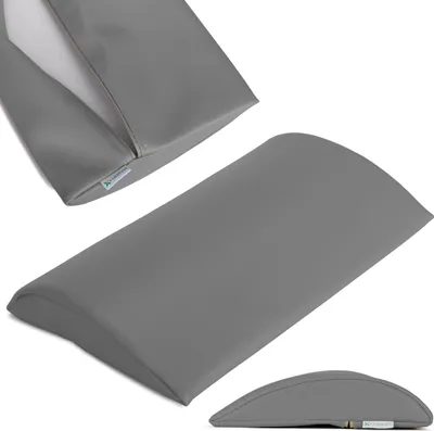 Produktbild von Habys Lenden-Halbrolle, Lagerungsrolle, Nackenkissen, Nackenrolle | für Massage und Therapie, Kniehalbrolle, 40x25x5cm | Hart Grau