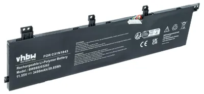 Produktbild von vhbw Akku Ersatz für Asus 0B200-03430000, C31N1843 für Notebook (3450 mAh, 11,55 V, Li-Polymer)