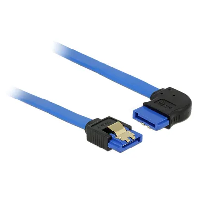 Produktbild von DeLOCK 84990, 0,3 m, SATA III, SATA 7-pin, SATA 7-pin, Männlich/Männlich, Schwarz, Blau