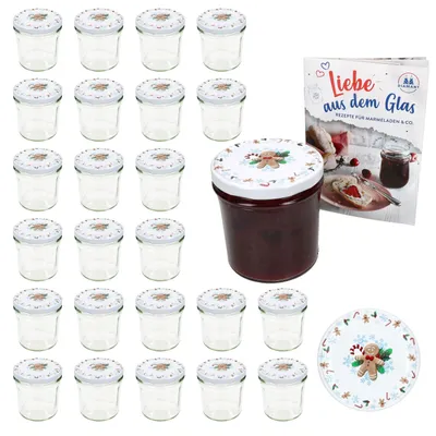 Image de lot de 25 bocaux 350ml + couvercle TO 82 Candyman bleu glacé + carnet