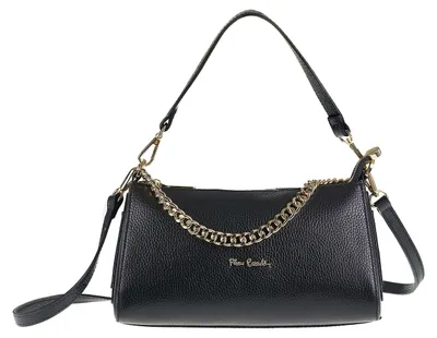 Image de Sac bandoulière pour femmes, en cuir véritable, Pierre Cardin. Fermeture éclair. Bandoulière réglable. Fabriqué en Italie