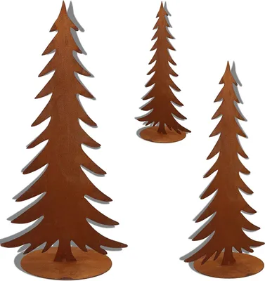 Produktbild von Rostikal Weihnachtsdeko Figuren Set Tannenbaum Weihnachten Deko Wohnzimmer Gartendeko