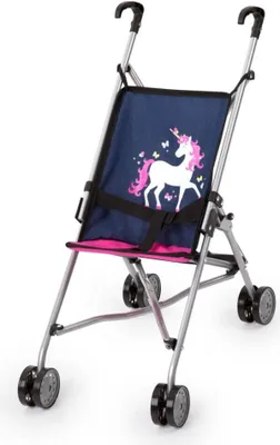 Produktbild von Bayer Chic 2000 Puppenbuggy blau Einhorn - robuster Kinderwagen Spielzeug