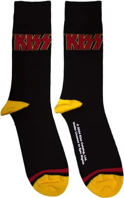 Produktbild von Kiss - Ponožky Logo pre mužov/dámy uni RO12600 (40,5 EU - 45,5 EU) (Black/Red/Yellow)
